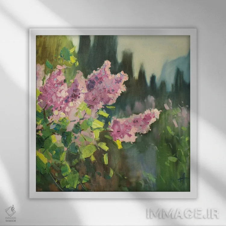 تابلو یاس بنفش IV اثر کنتس آرت (هنرمند یا استودیو) - نمای قابدار سفید