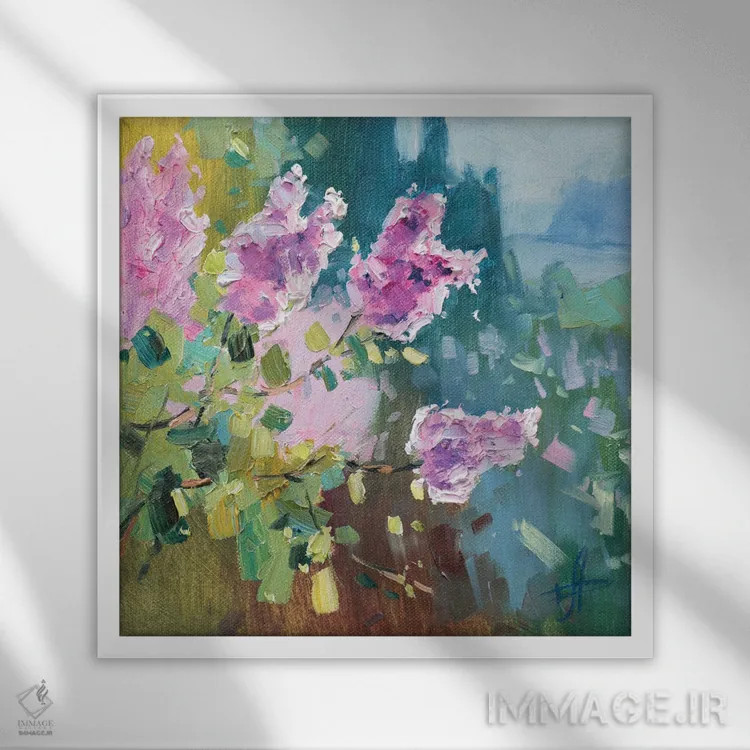 تابلو یاس بنفش VII اثر کنتس آرت (هنرمند یا استودیو) - نمای قابدار سفید