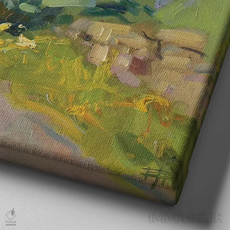 تابلو یاس بنفش در آلوشتا اثر کنتس آرت (هنرمند یا استودیو) - نمای نزدیک بافت بوم