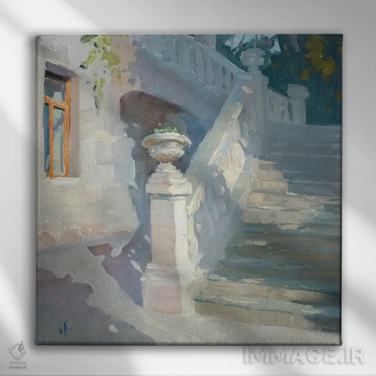 تابلو ویلای قدیمی اثر کنتس آرت (هنرمند یا استودیو) - نمای روبهرو روی دیوار