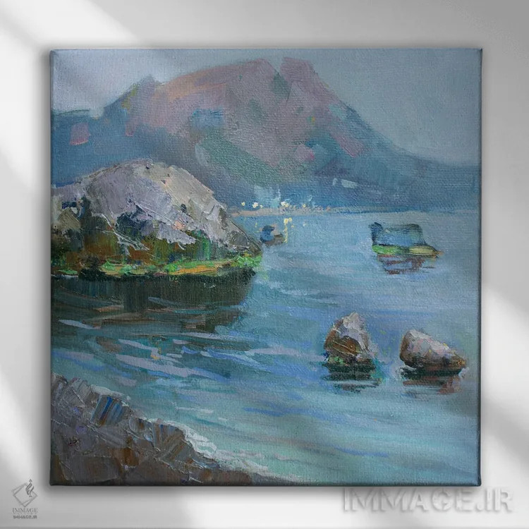 تابلو گرگومیش در خلیج لاسپی اثر کنتس آرت (هنرمند یا استودیو) - نمای روبهرو روی دیوار
