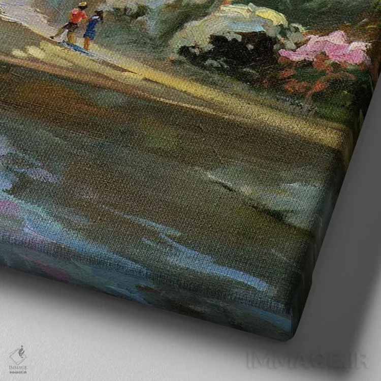 تابلو صبحگاهی در مونتهنگرو اثر کنتس آرت (هنرمند یا استودیو) - نمای نزدیک بافت بوم