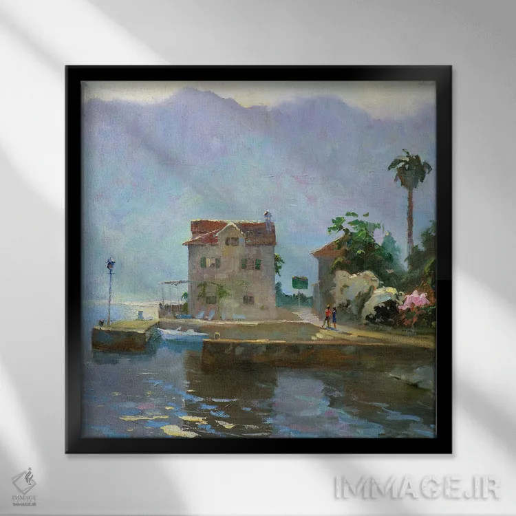 تابلو صبحگاهی در مونتهنگرو اثر کنتس آرت (هنرمند یا استودیو) - نمای قابدار مشکی