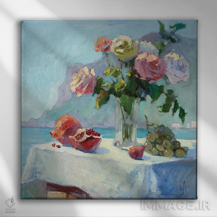 تابلو تأمل در فضای باز کنار دریا اثر کنتس آرت (هنرمند یا استودیو) - نمای روبهرو روی دیوار