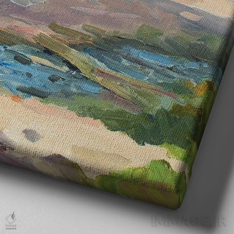 تابلو صبح در روستای پلوتینویه اثر کنتس آرت (هنرمند یا استودیو) - نمای نزدیک بافت بوم