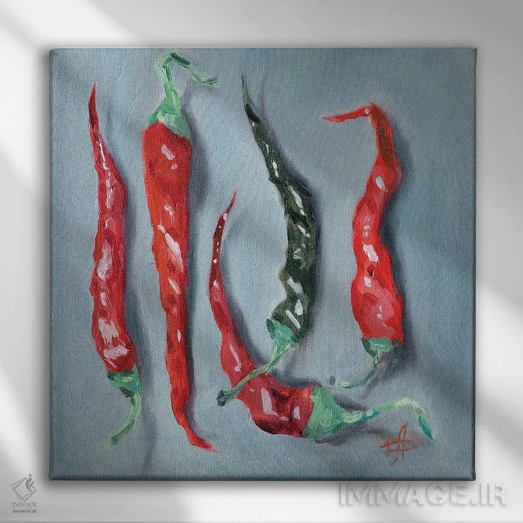 تابلو فلفل اثر کنتس آرت (هنرمند یا استودیو) - نمای روبهرو روی دیوار