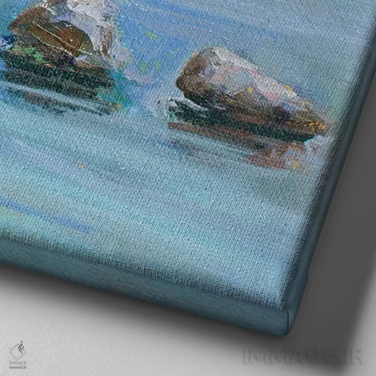 تابلو گرگومیش در خلیج لاسپی اثر کنتس آرت (هنرمند یا استودیو) - نمای نزدیک بافت بوم