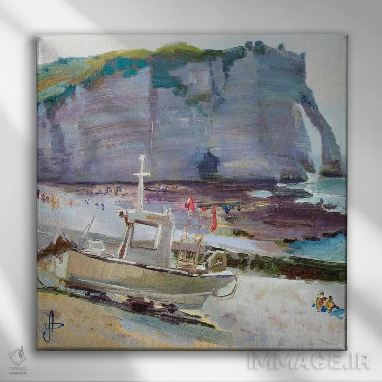 تابلو اِترتا در جزر کم (فرانسه) اثر کنتس آرت (هنرمند یا استودیو) - نمای روبهرو روی دیوار