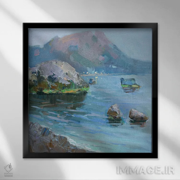 تابلو گرگومیش در خلیج لاسپی اثر کنتس آرت (هنرمند یا استودیو) - نمای قابدار مشکی