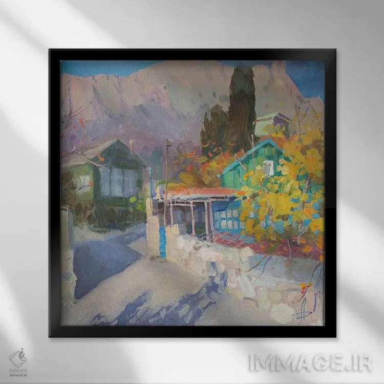 تابلو خیابان باریک آلوپکا اثر کنتس آرت (هنرمند یا استودیو) - نمای قابدار مشکی