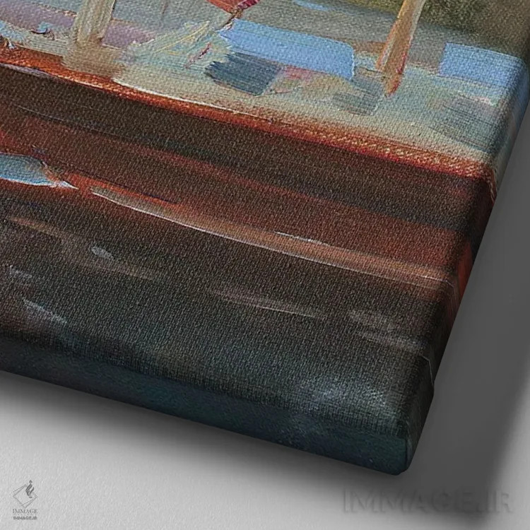 تابلو بادبانهای صورتی اثر کنتس آرت (هنرمند یا استودیو) - نمای نزدیک بافت بوم