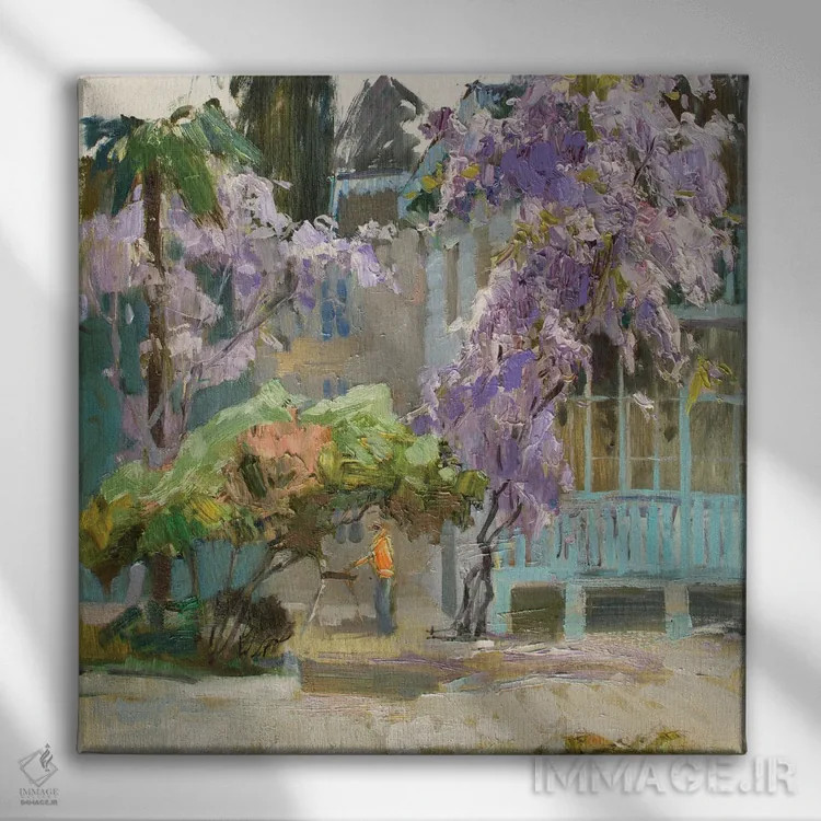 تابلو جشن ویستریا اثر کنتس آرت (هنرمند یا استودیو) - نمای روبهرو روی دیوار