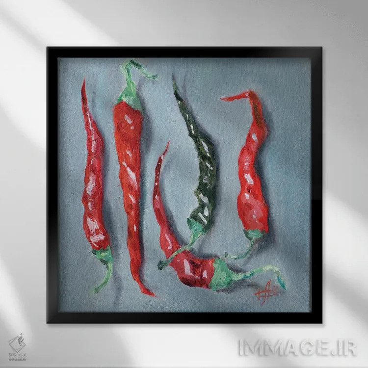 تابلو فلفل اثر کنتس آرت (هنرمند یا استودیو) - نمای قابدار مشکی