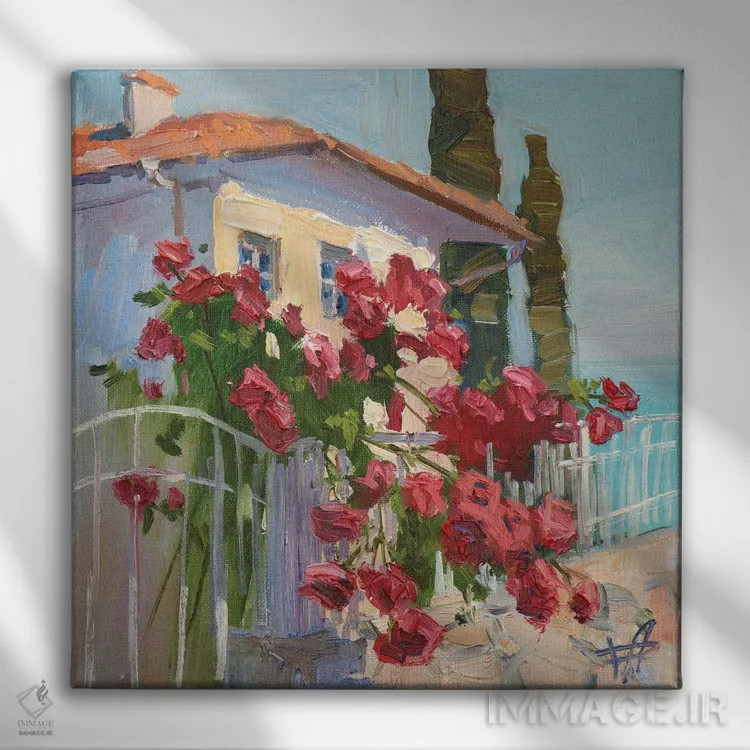 تابلو رزها I اثر کنتس آرت (هنرمند یا استودیو) - نمای روبهرو روی دیوار