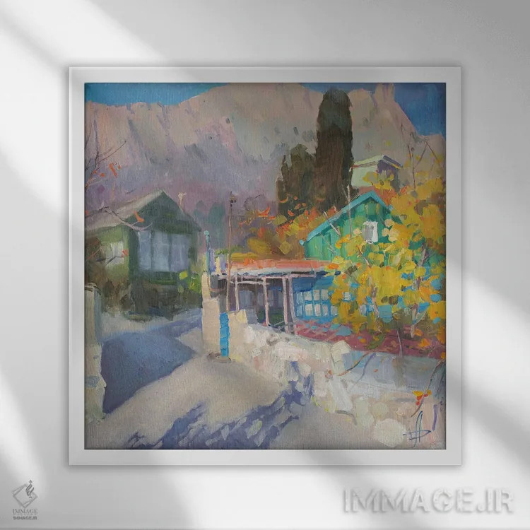 تابلو خیابان باریک آلوپکا اثر کنتس آرت (هنرمند یا استودیو) - نمای قابدار سفید