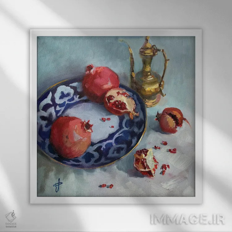 تابلو نقوش شرقی اثر کنتس آرت (هنرمند یا استودیو) - نمای قابدار سفید