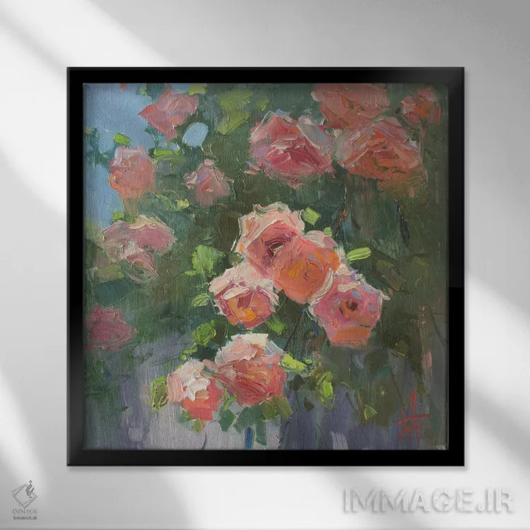 تابلو رزها II اثر کنتس آرت (هنرمند یا استودیو) - نمای قابدار مشکی