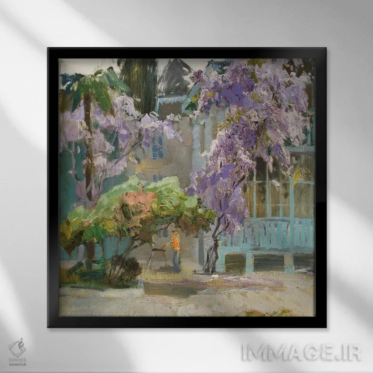 تابلو جشن ویستریا اثر کنتس آرت (هنرمند یا استودیو) - نمای قابدار مشکی