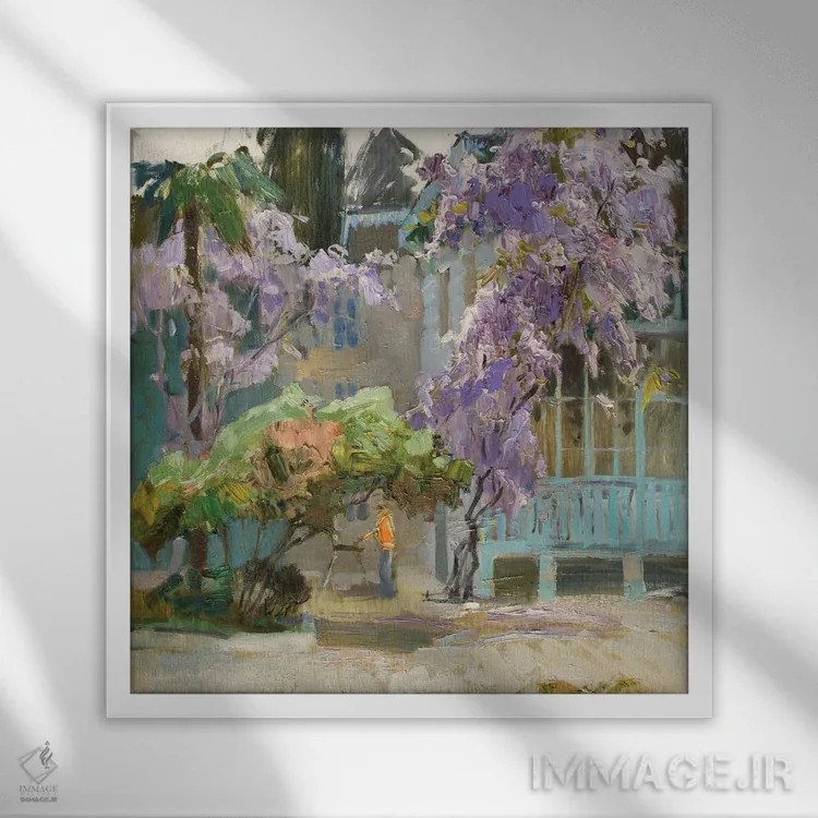 تابلو جشن ویستریا اثر کنتس آرت (هنرمند یا استودیو) - نمای قابدار سفید