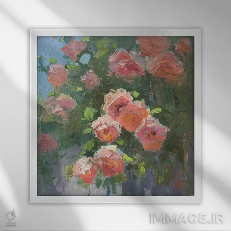 تابلو رزها II اثر کنتس آرت (هنرمند یا استودیو) - نمای قابدار سفید