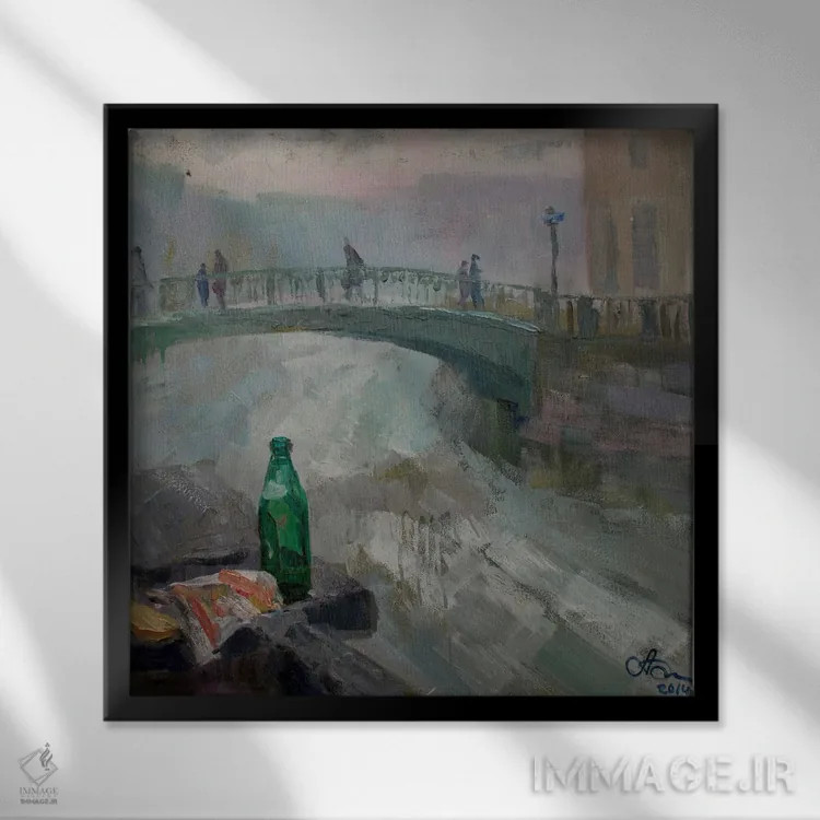 تابلو پل سننوی سنپترزبورگ اثر کنتس آرت (هنرمند یا استودیو) - نمای قابدار مشکی