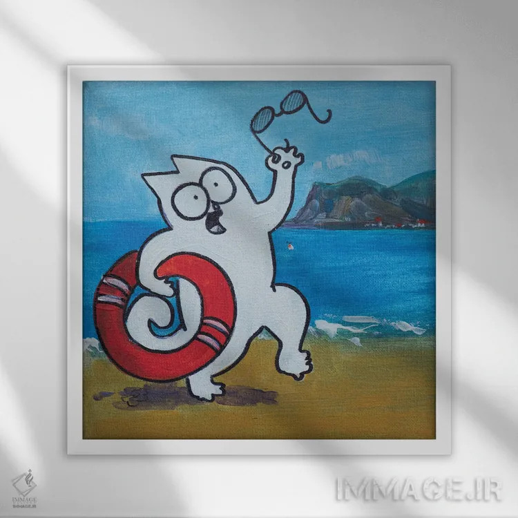 تابلو سایمون در تعطیلات I اثر کنتس آرت (هنرمند یا استودیو) - نمای قابدار سفید