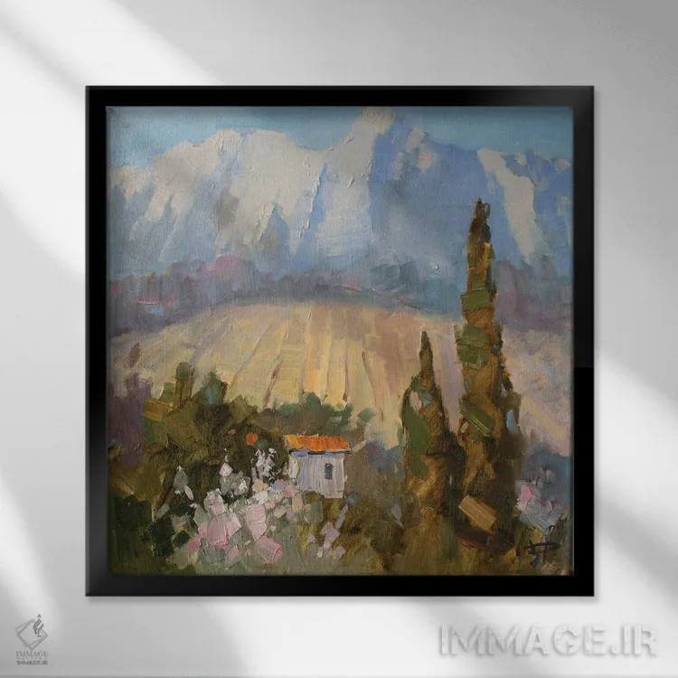 تابلو بهار در کوریزه II اثر کنتس آرت (هنرمند یا استودیو) - نمای قابدار مشکی