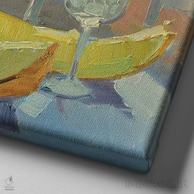 تابلو طبیعت بیجان با طالَب اثر کنتس آرت (هنرمند یا استودیو) - نمای نزدیک بافت بوم