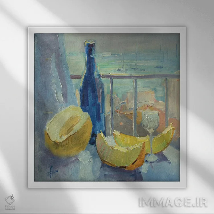 تابلو طبیعت بیجان با طالَب اثر کنتس آرت (هنرمند یا استودیو) - نمای قابدار سفید