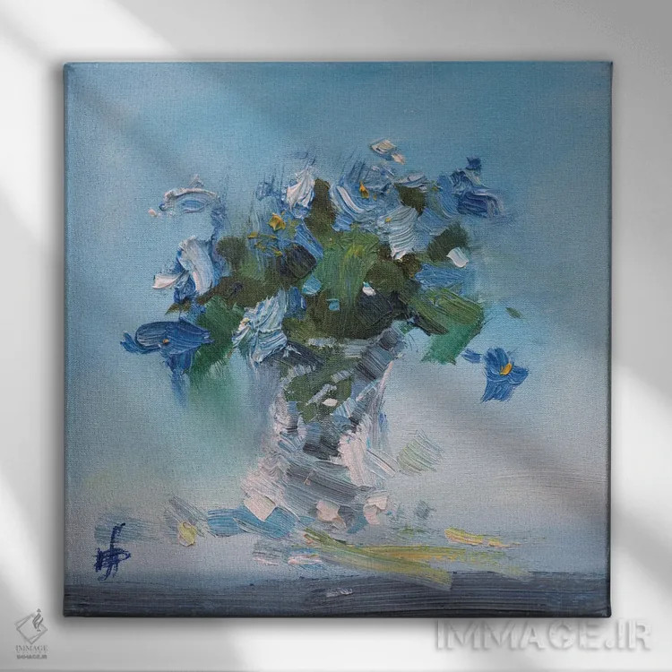 تابلو بنفشهها اثر کنتس آرت (هنرمند یا استودیو) - نمای روبهرو روی دیوار