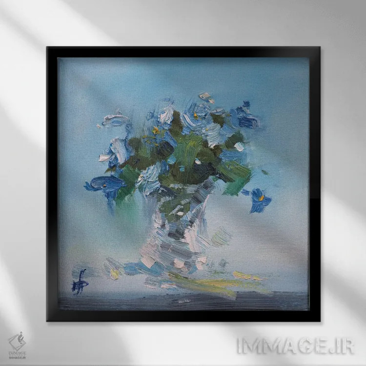 تابلو بنفشهها اثر کنتس آرت (هنرمند یا استودیو) - نمای قابدار مشکی