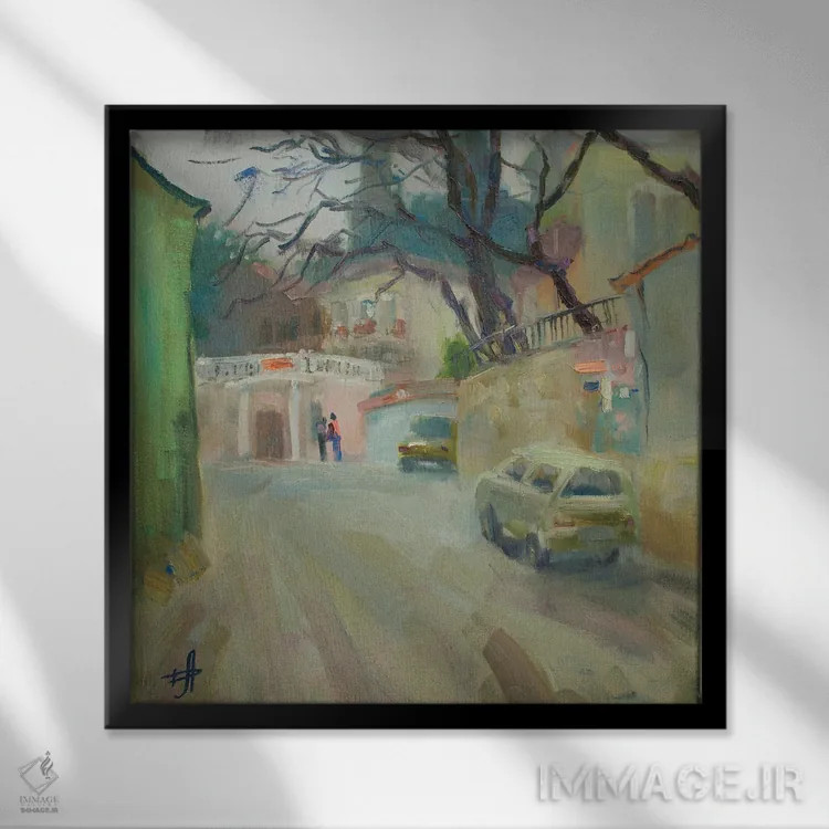 تابلو کوچههای آلوپکا اثر کنتس آرت (هنرمند یا استودیو) - نمای قابدار مشکی