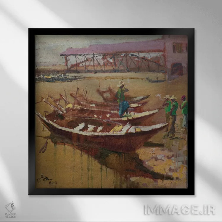 تابلو در انتظار مسافران اثر کنتس آرت (هنرمند یا استودیو) - نمای قابدار مشکی