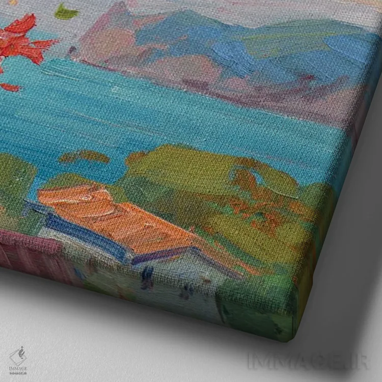 تابلو شمعدانی اثر کنتس آرت (هنرمند یا استودیو) - نمای نزدیک بافت بوم