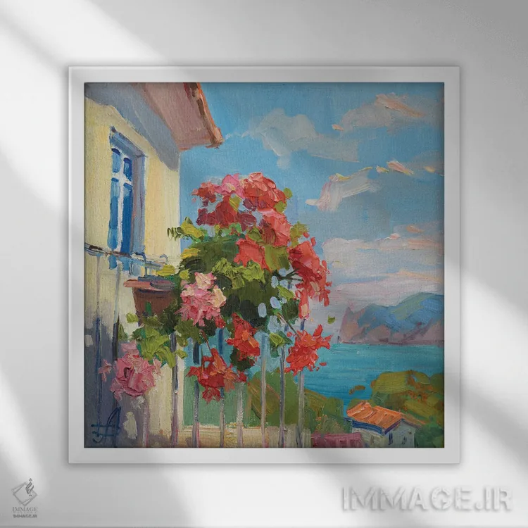 تابلو شمعدانی اثر کنتس آرت (هنرمند یا استودیو) - نمای قابدار سفید