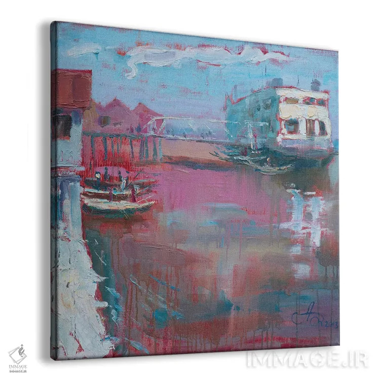 تابلو بندرگاه یانگون اثر کنتس آرت (هنرمند یا استودیو) - نمای پرسپکتیو محصول