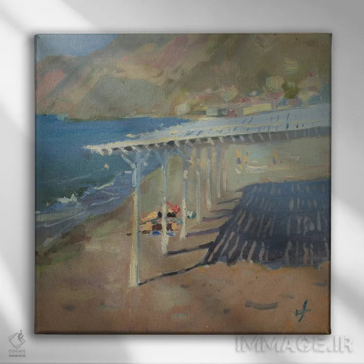 تابلو اولین شناگران بهاری در ساحل اثر کنتس آرت (هنرمند یا استودیو) - نمای روبهرو روی دیوار