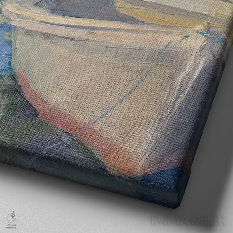 تابلو قایق زرد اثر کنتس آرت (هنرمند یا استودیو) - نمای نزدیک بافت بوم