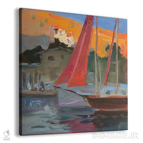 تابلو بادبانهای صورتی اثر کنتس آرت (هنرمند یا استودیو) - نمای پرسپکتیو محصول