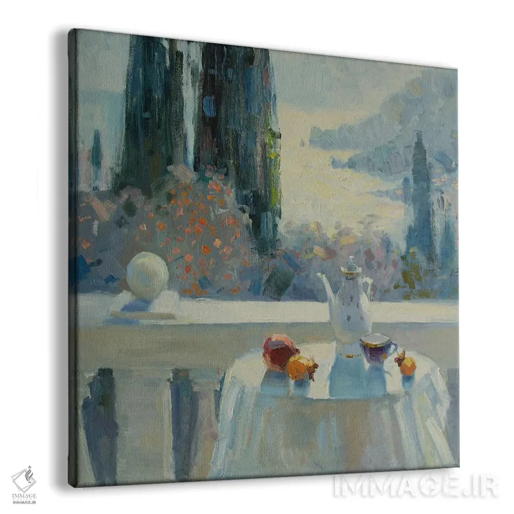 تابلو فراغت پاییزی خرمالو اثر کنتس آرت (هنرمند یا استودیو) - نمای پرسپکتیو محصول