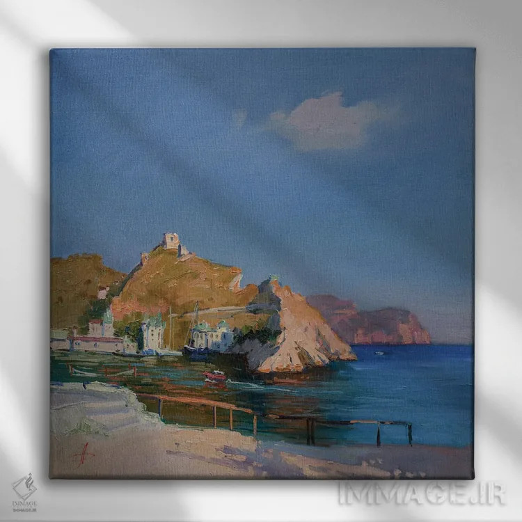 تابلو کنار ساحل اثر کنتس آرت (هنرمند یا استودیو) - نمای روبهرو روی دیوار