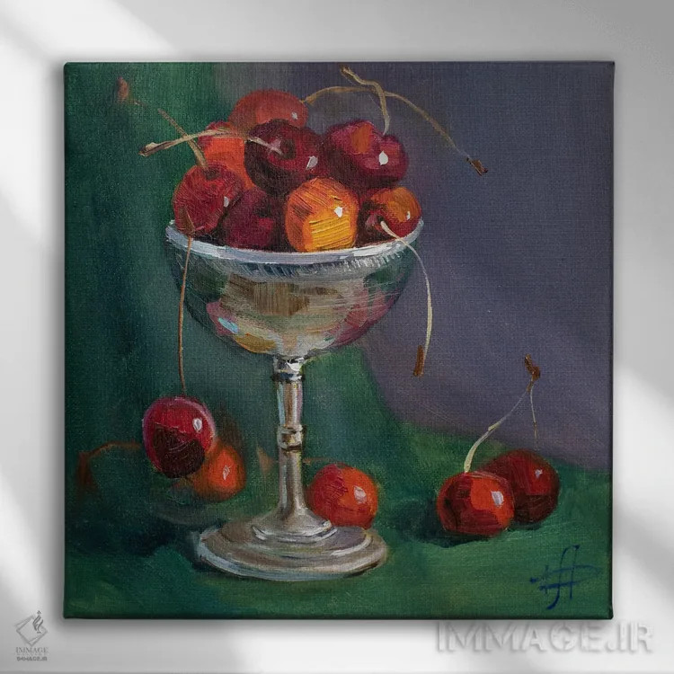 تابلو گیلاسها اثر کنتس آرت (هنرمند یا استودیو) - نمای روبهرو روی دیوار