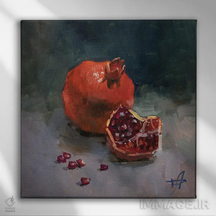 تابلو انار اثر کنتس آرت (هنرمند یا استودیو) - نمای روبهرو روی دیوار