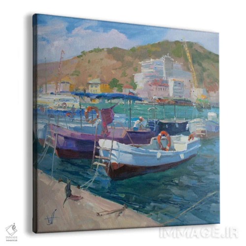 تابلو قایقها اثر کنتس آرت (هنرمند یا استودیو) - نمای پرسپکتیو محصول