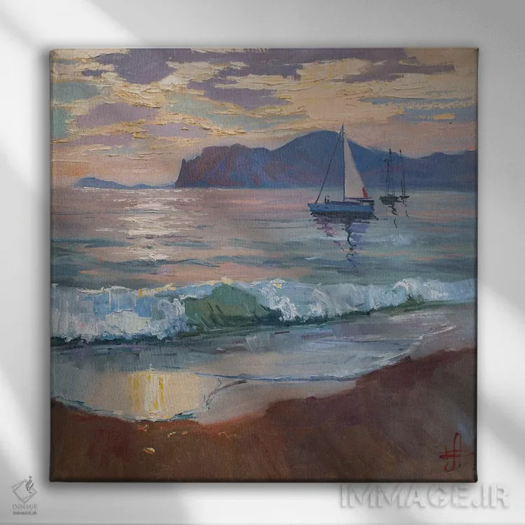 تابلو غروب اثر کنتس آرت (هنرمند یا استودیو) - نمای روبهرو روی دیوار