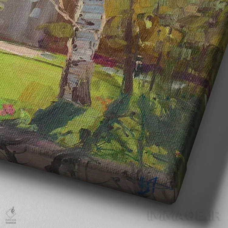 تابلو بهار در سن پترزبورگ اثر کنتس آرت (هنرمند یا استودیو) - نمای نزدیک بافت بوم