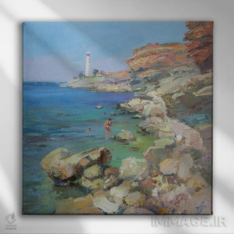 تابلو فانوس دریایی خرسونس تاوریکا اثر کنتس آرت (هنرمند یا استودیو) - نمای روبهرو روی دیوار