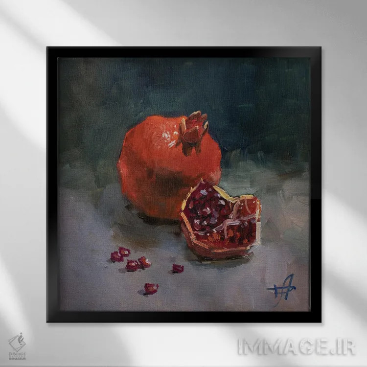 تابلو انار اثر کنتس آرت (هنرمند یا استودیو) - نمای قابدار مشکی