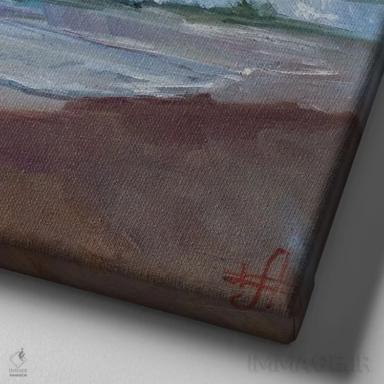 تابلو غروب اثر کنتس آرت (هنرمند یا استودیو) - نمای نزدیک بافت بوم