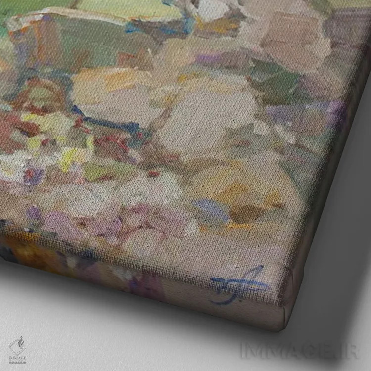 تابلو فانوس دریایی خرسونس اثر کنتس آرت (هنرمند یا استودیو) - نمای نزدیک بافت بوم